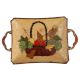 Antique Brass Tray With Fruit Basket Design