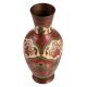 Handpaintd Red Enamel Work Brass Flower Vase