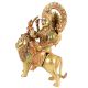 Brass Goddess Durga On Lion Statue