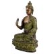 Brass Buddha Blessing Statue In Green Finish