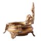Hand Carved Ethnic Brass Urli With Legs
