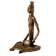 Brass Dhokra Lady with Drum Figurine