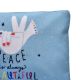 PEACE is always Beautiful Blue Canvas Zipper Pouch