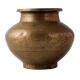 Hand Carved Floral Brass Pot In Antique Finish