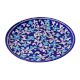 Blue Pottery Decorative Plate In Floral Design