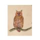 Horned owl Miniature Watercolor Painting