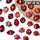 25 Pieces Red Tiny Christmas Ornaments 