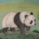 Panda in the Bamboo Grove Water Color painting
