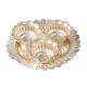 Brass Pooja Thali With 3 Flower Shaped Bowls In Silver Finish