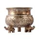 Silver Finish Brass Urli Or Bowl With Elephant Legs