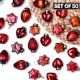 50 Pieces Crimson Tiny Christmas Ornaments In Assorted Styles