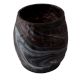 Black Glass Planter With Marble Pattern