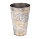 Faded Leafy Border Brass Lassi Glass With Golden Highlights