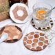 Handmade Brown and White Round Resin Set of 4 Decorative Table Coasters