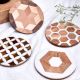 Handmade Brown and White Round Resin Set of 4 Decorative Table Coasters
