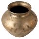 Round Vintage Brass Holy Water Pot