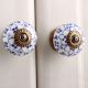Blue Flower Dresser Knob