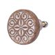 Handmade White and Brown Floral Wooden Round Cabinet Knobs