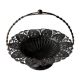 Silver Metal Vintage Candy Basket In Black Finish
