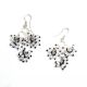 92.5 Sterling Silver Chandelier Dangling Earrings With White And Black Beads