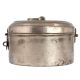 Round Brass Vintage Nickel Plated Food Box