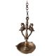 Brass Twin Parrorts Hanging Diya Oil Lamp