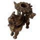 Brass Chinese Foo Dog  Candle Holder