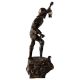 Brass Man Statue with Lamp in French Art
