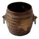 Brown Brass Planter Pot With Ring Handles