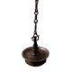 Brass Hanging Oil Lamp with Chain in Antique Finish
