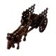 Small Brass Ox Chariot in Dark Brown Finish