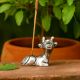 Silver Brass Mini Cow Incense Stick Holder