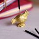 Golden Brass Hen Incense Stick Holder