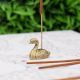 Antique Golden Brass Mini Duck Agarbatti Holder Stand