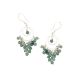 92.5 Sterling Silver Green Bead Hoop Dangle Drop Earrings
