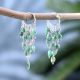 92.5 Sterling Silver Dazzling Green Colour Beads  Drops Danglers