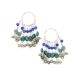 92.5 Sterling Silver Colored Stones Hoop  Gypsy Earrings For Daly Wear