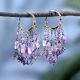 Gorgeous Amethyst And 92.5 Sterling Silver Chandelier Earrings