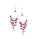 Pink Beads And 92.5 Sterling Silver Drop Earrings