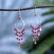 Pink Beads And 92.5 Sterling Silver Drop Earrings