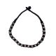 Tribal Black Thread and Oxidized Silver Bead Necklace