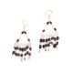 Drop Dangler 92.5 Sterling Silver Earrings With Red Garnet Beads