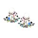 Multicolored Beaded Gypsy Earrings in 92.5 Sterling Silver