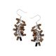 Tiger Eye Stone Chip 92.5 Sterling Silver Drop Dangle Earrings