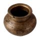 Brass South Indian Cylindrical Carved Pot