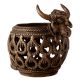 Vintage Brass Nandi Head Pot in Tribal Art