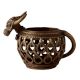 Vintage Brass Nandi Head Pot in Tribal Art