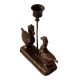 Vintage Brass Duck Candle Stand in Folk Art