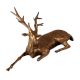 Brass Long Horn Laying Deer Statue