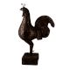 Brass Rooster Standing On Square Jali Base